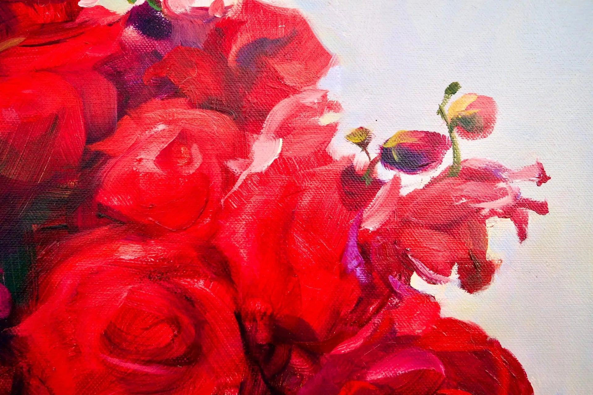 Bouquet de Rose | 100 x 130 cm image 4 reproduction artisanale de tableau