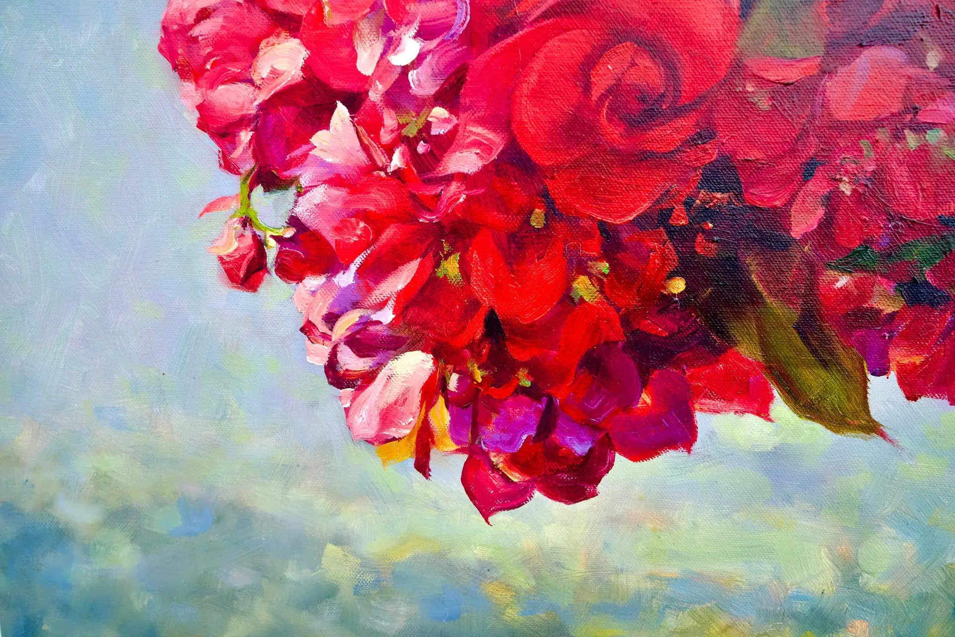Bouquet de Rose | 100 x 130 cm image 5 copie peinte à la main à l’huile