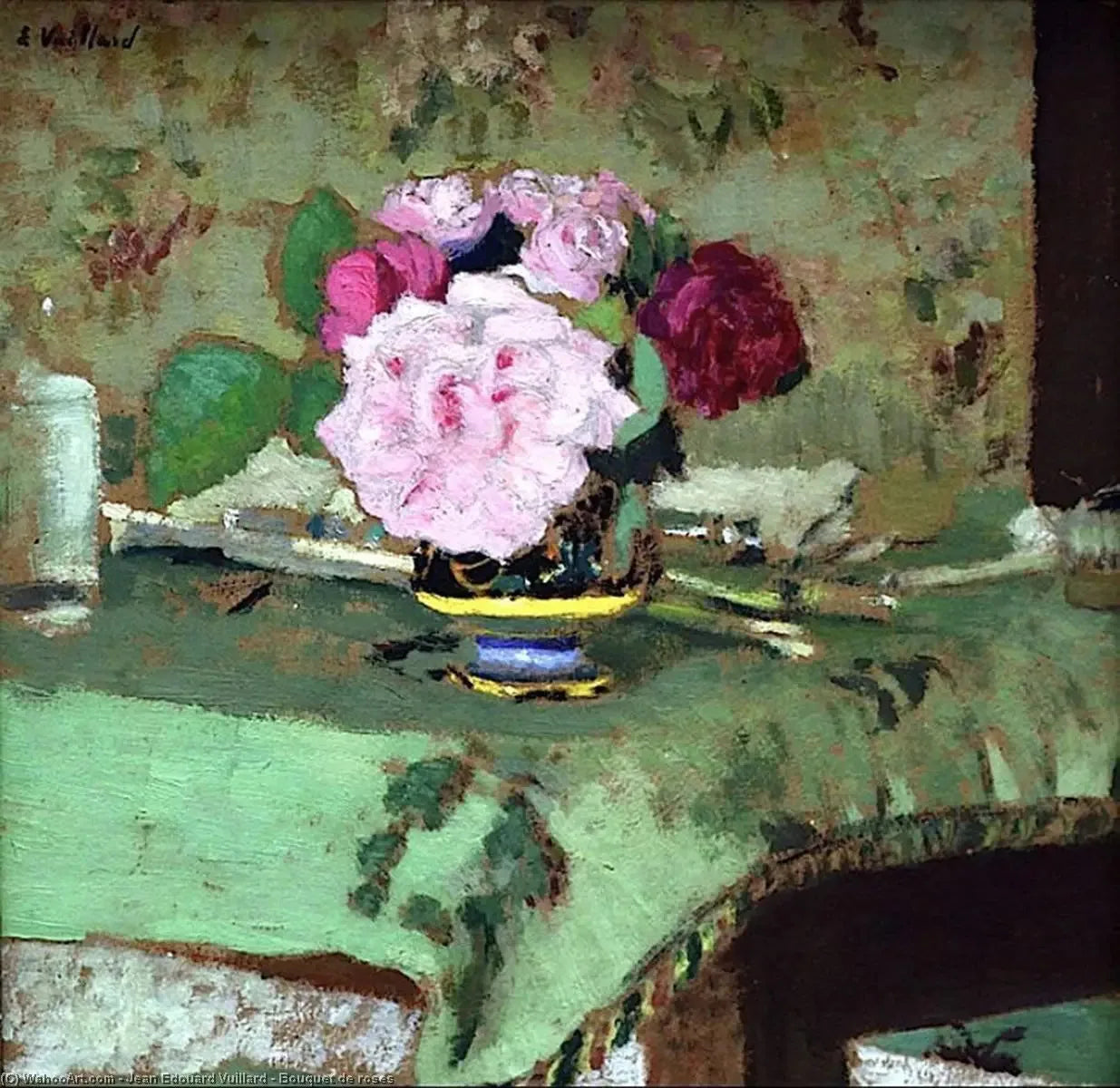 Bouquet de roses - Édouard Vuillard image 1 reproduction artisanale de tableau