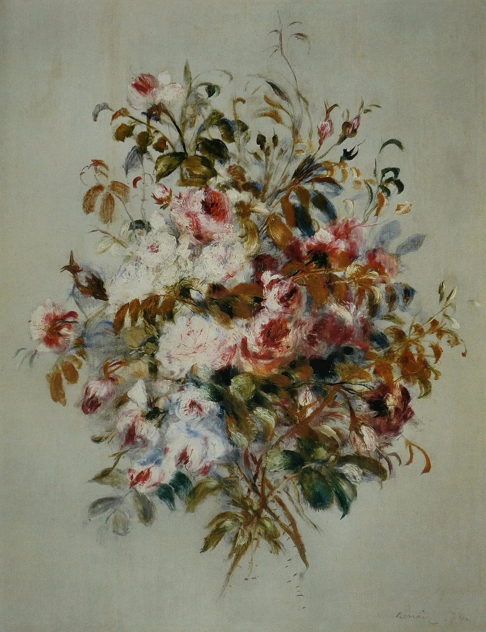 Bouquet de roses - Pierre-Auguste Renoir image 1 copie peinte à la main à l’huile