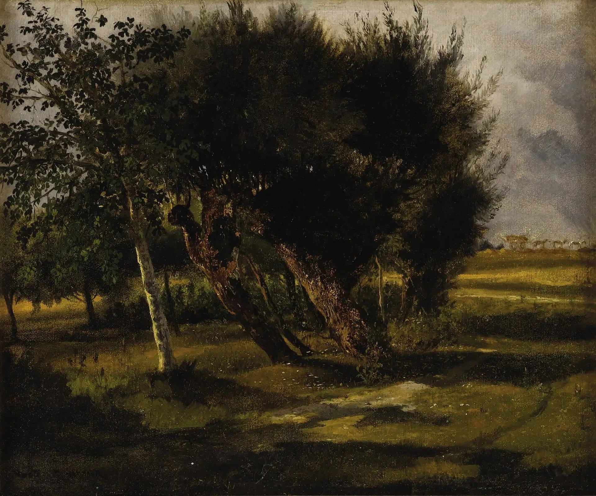 Bouquets d'arbres dans la prairie - Rosa Bonheur image 1 copie de tableau peinte à la main