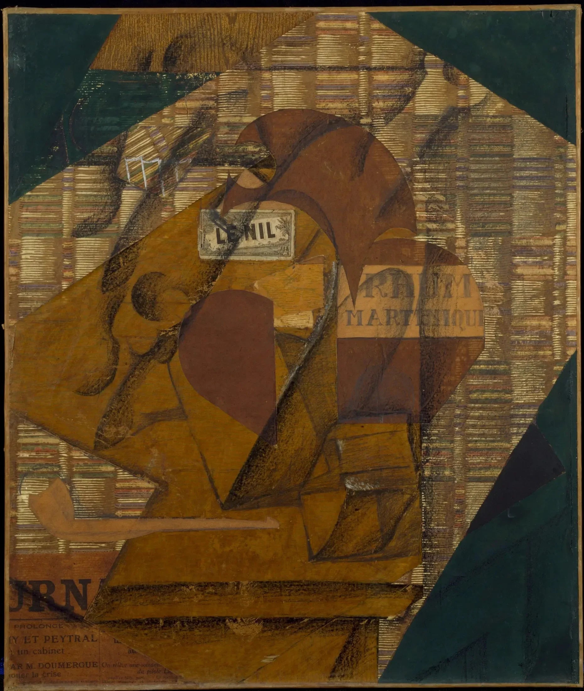 Bouteille de rhum et Journal - Juan Gris image 1 reproduction de peinture à l’huile