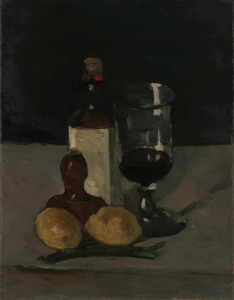 Bouteille, verre et citrons - Paul Cézanne