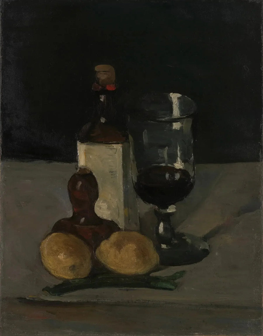 Bouteille, verre et citrons - Paul Cézanne