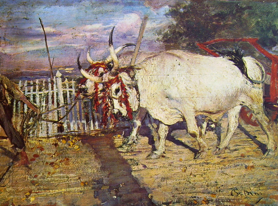 Bovi al carro - Giovanni Boldini image 1 reproduction artisanale de tableau