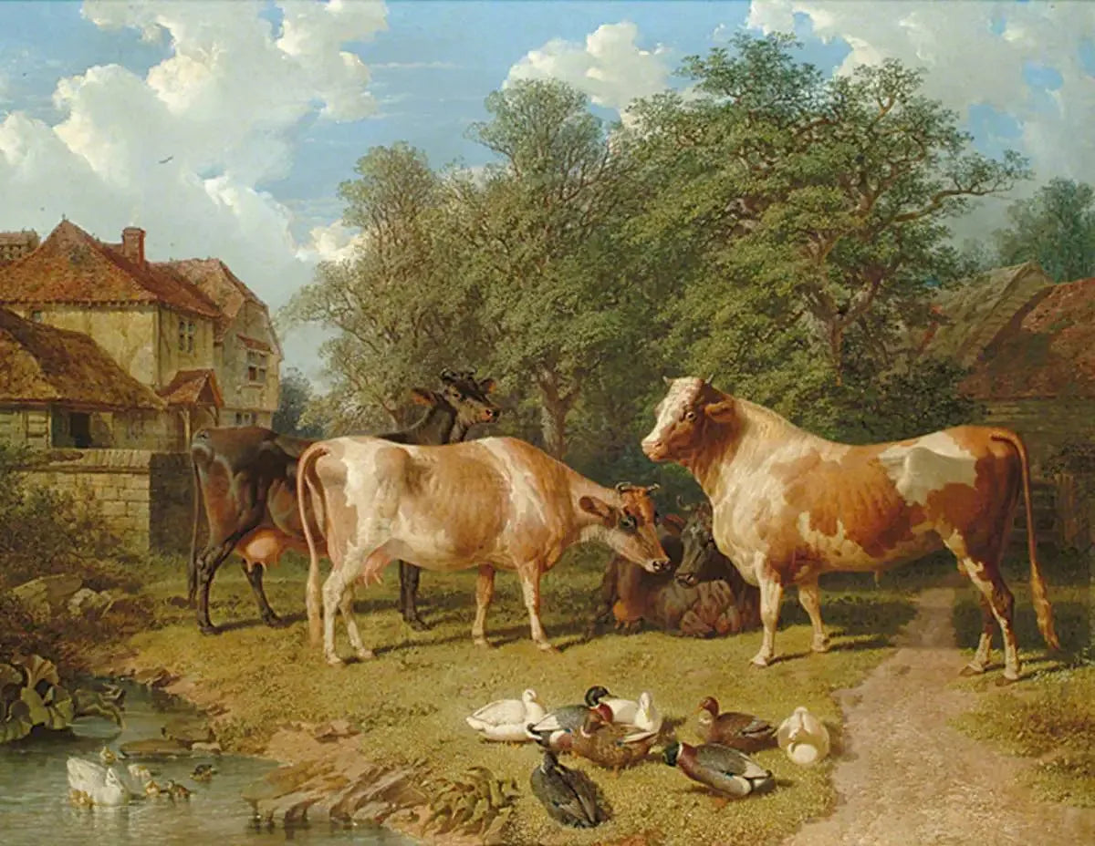 Bovins et canards - John Frederick Herring, Sr. image 1 reproduction d’œuvre d’art à l’huile