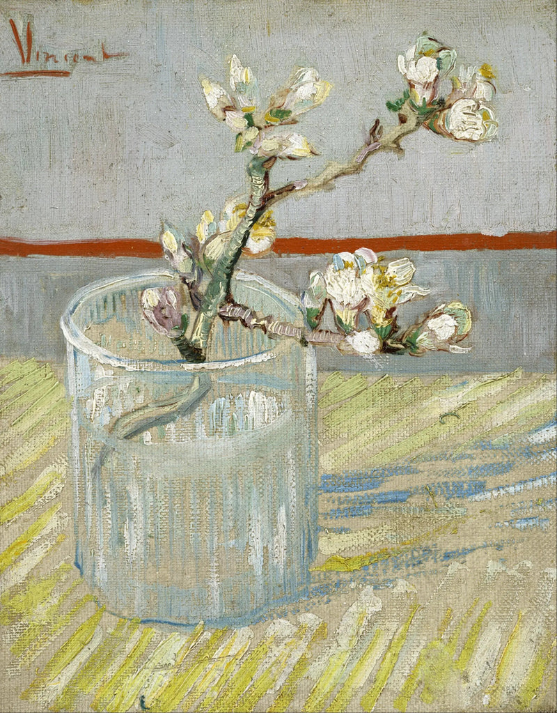 Branche d'amandier en fleur dans un verre - Vincent van Gogh