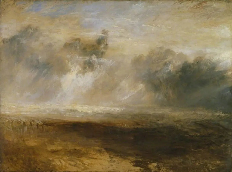 Breakers on a Flat Beach - J. M. W. Turner