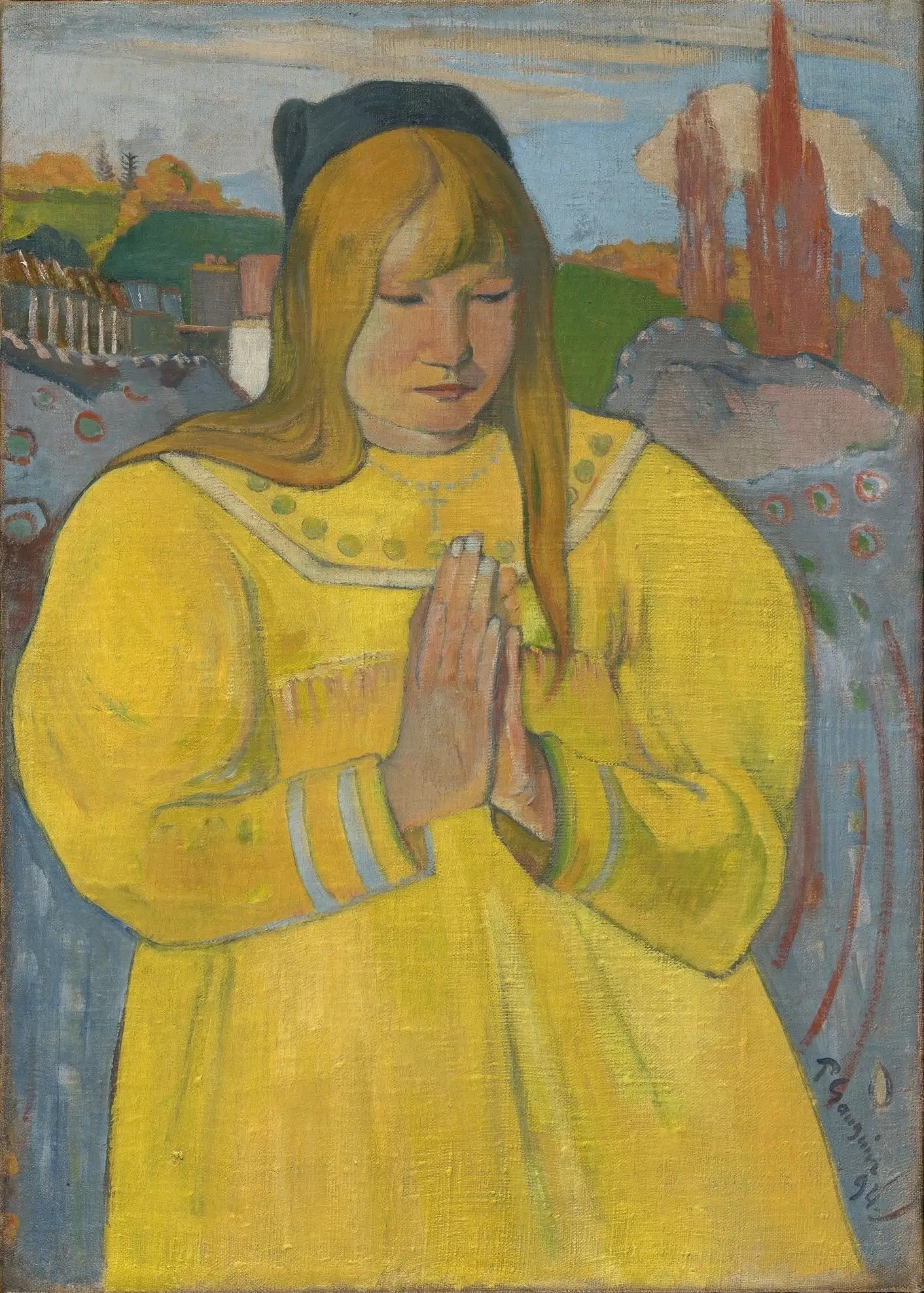 Bretonne en prière - Paul Gauguin image 1 copie de tableau peinte à la main