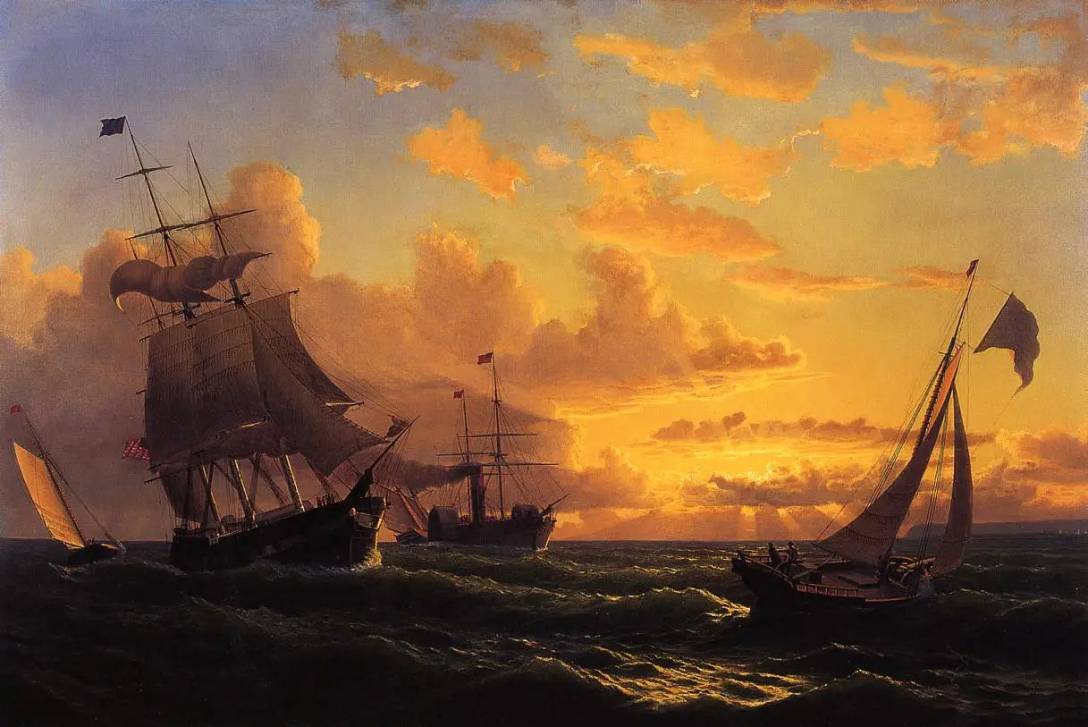 Brise fraîche de Sandy Hook - William Bradford image 1 copie de tableau peinte à la main