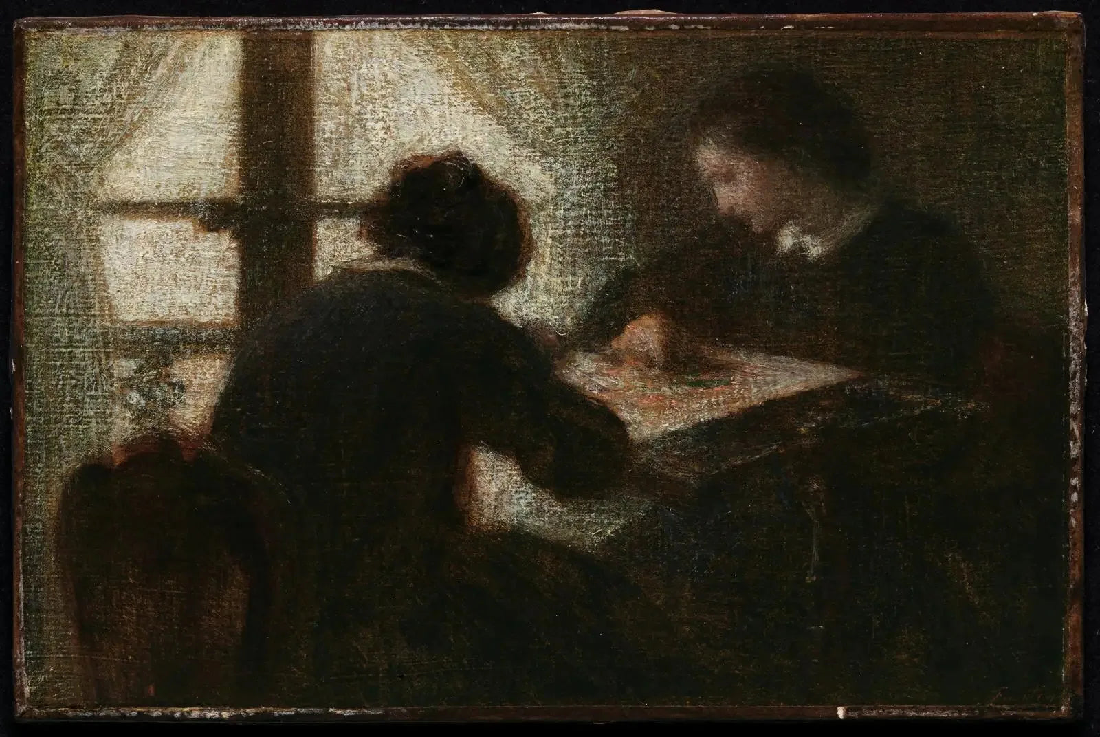 Brodeuses devant une fenêtre - Henri Fantin-Latour image 1 reproduction artisanale de tableau