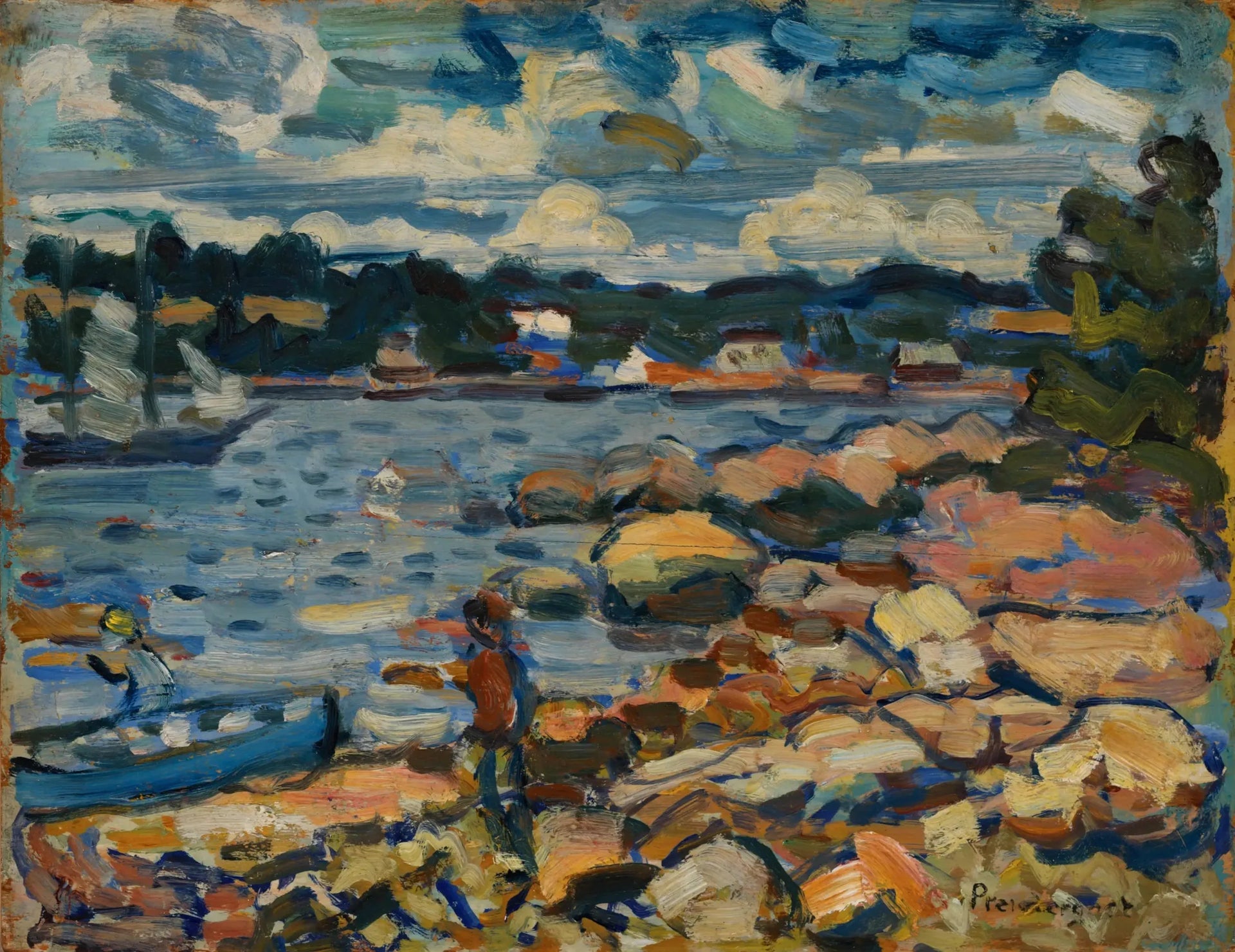 Brooksville, Maine (rivière et rochers) - Maurice Prendergast image 1 reproduction d’œuvre d’art à l’huile