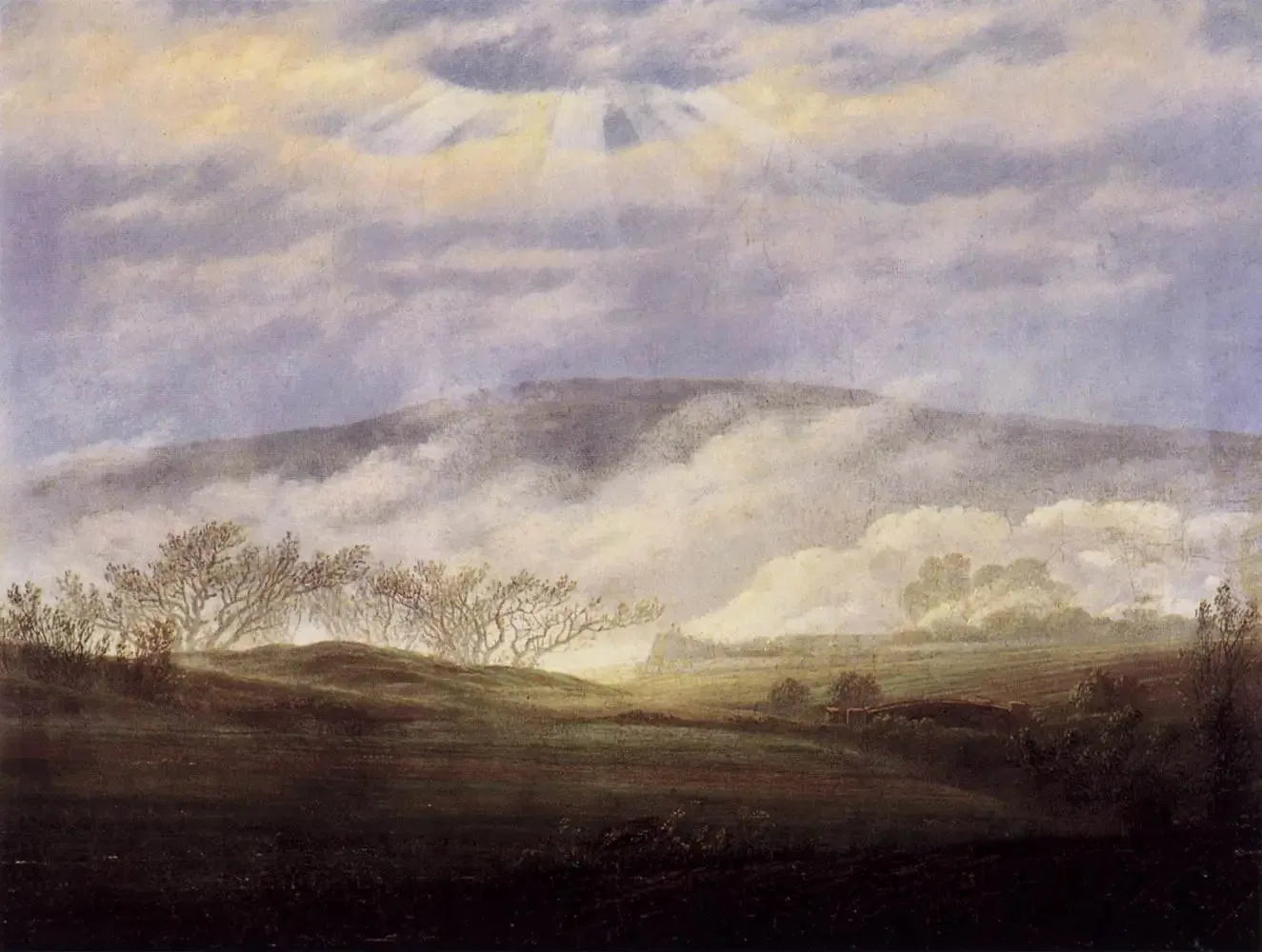 Brouillard dans la vallée de l'Elbe - Caspar David Friedrich image 1 tableau peint à l’huile sur toile