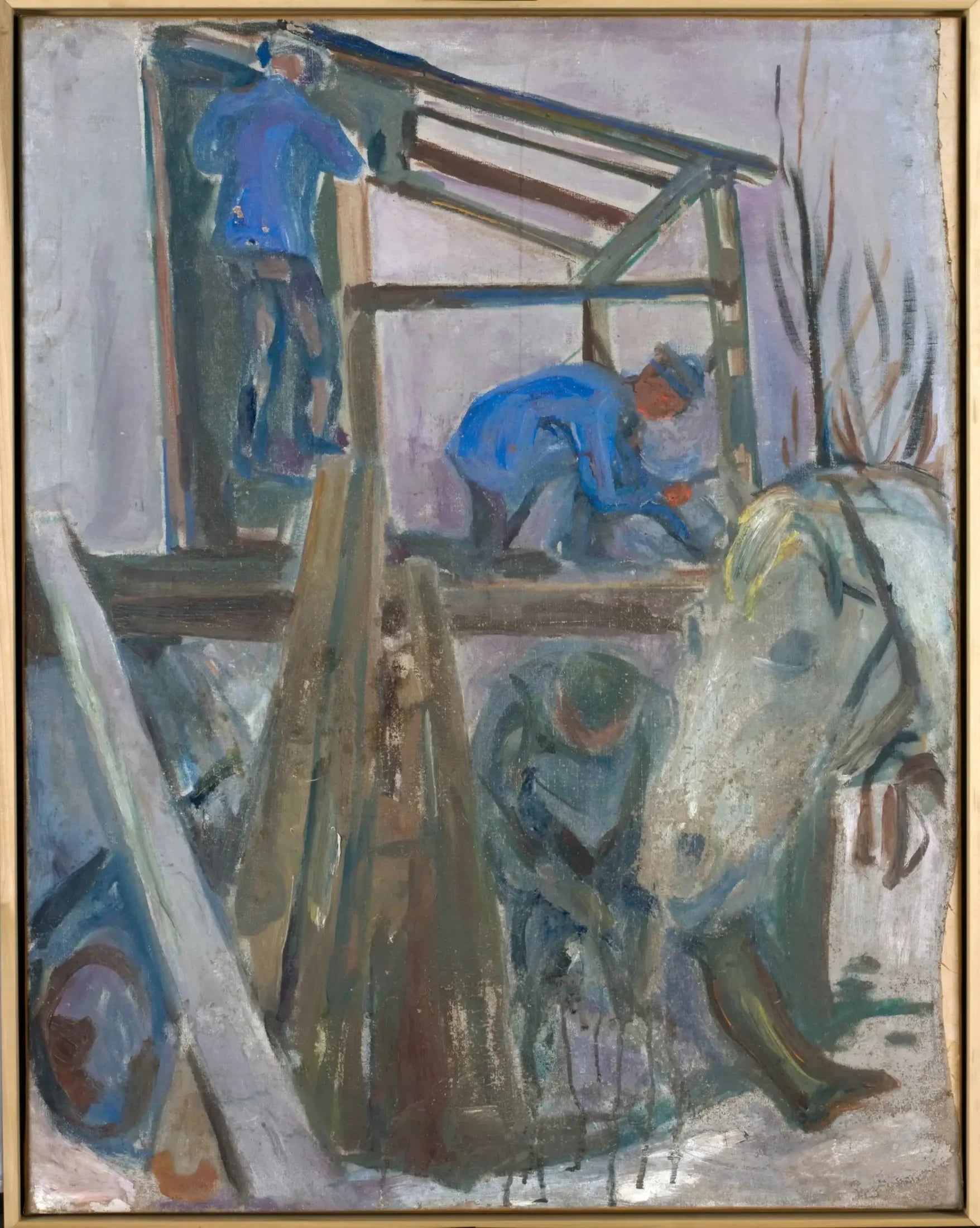 Bûcherons au travail sur l'immeuble du studio - Edvard Munch image 1 copie de tableau peinte à la main