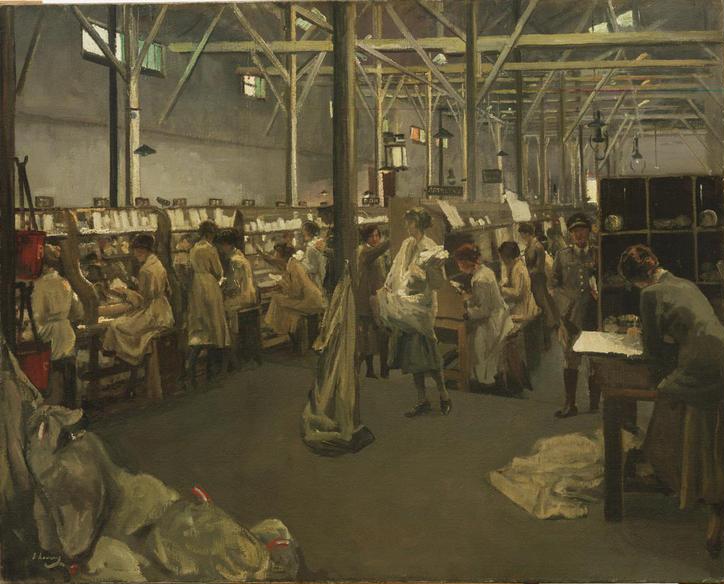 Bureau de poste militaire 3, Boulogne - John Lavery image 1 copie de tableau peinte à la main