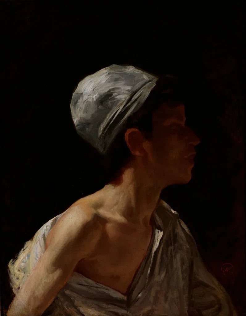Buste d'un garçon arabe de profil - Mariano Fortuny Marsal image 1 copie peinte à la main à l’huile