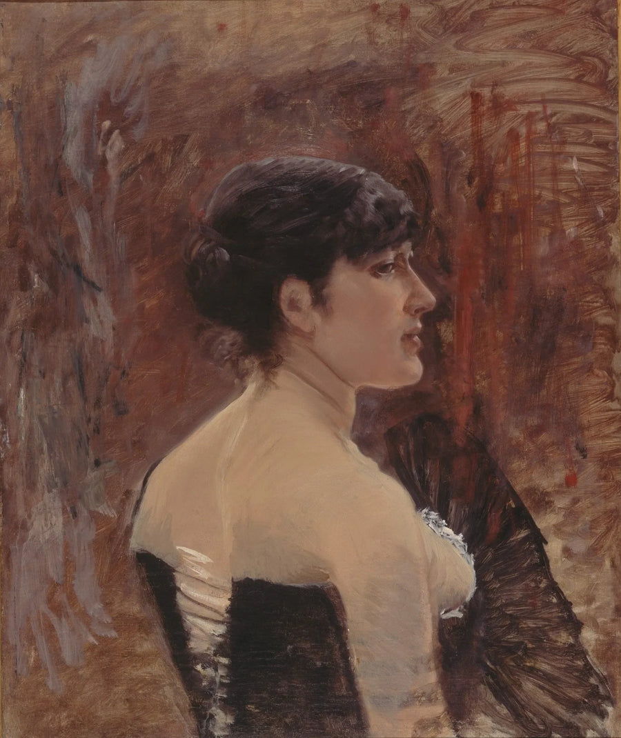 Buste de femme avec un éventail - Giuseppe De Nittis