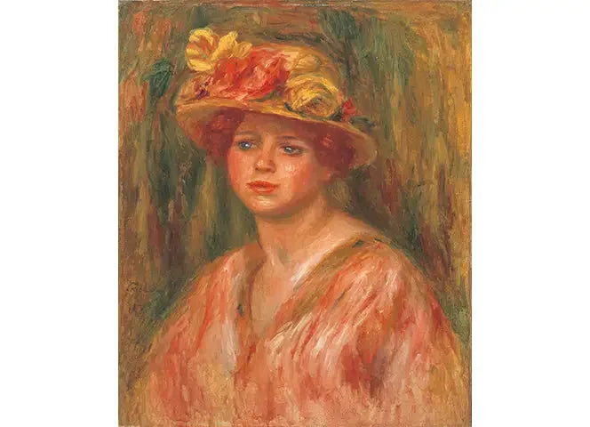 Buste de femme en corsage rouge - Pierre-Auguste Renoir image 1 tableau peint à l’huile sur toile