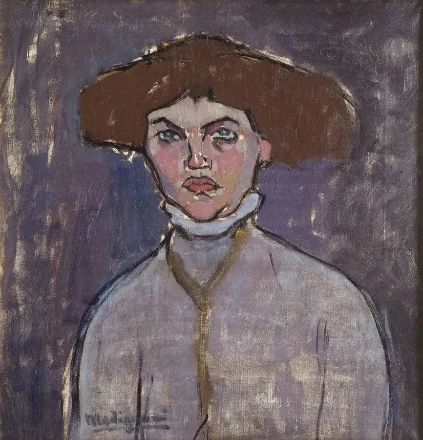 Buste de jeune femme - Amedeo Modigliani image 1 copie peinte à la main à l’huile