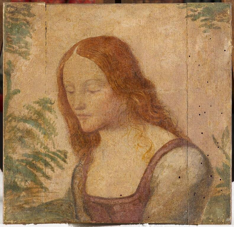 Buste de jeune fille avec les cheveux détachés - Bernardino Luini image 1 reproduction de peinture à l’huile