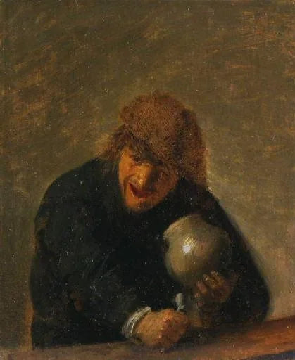 Buveur locataire une pipe et un pot - Adriaen Brouwer image 1 copie de tableau peinte à la main