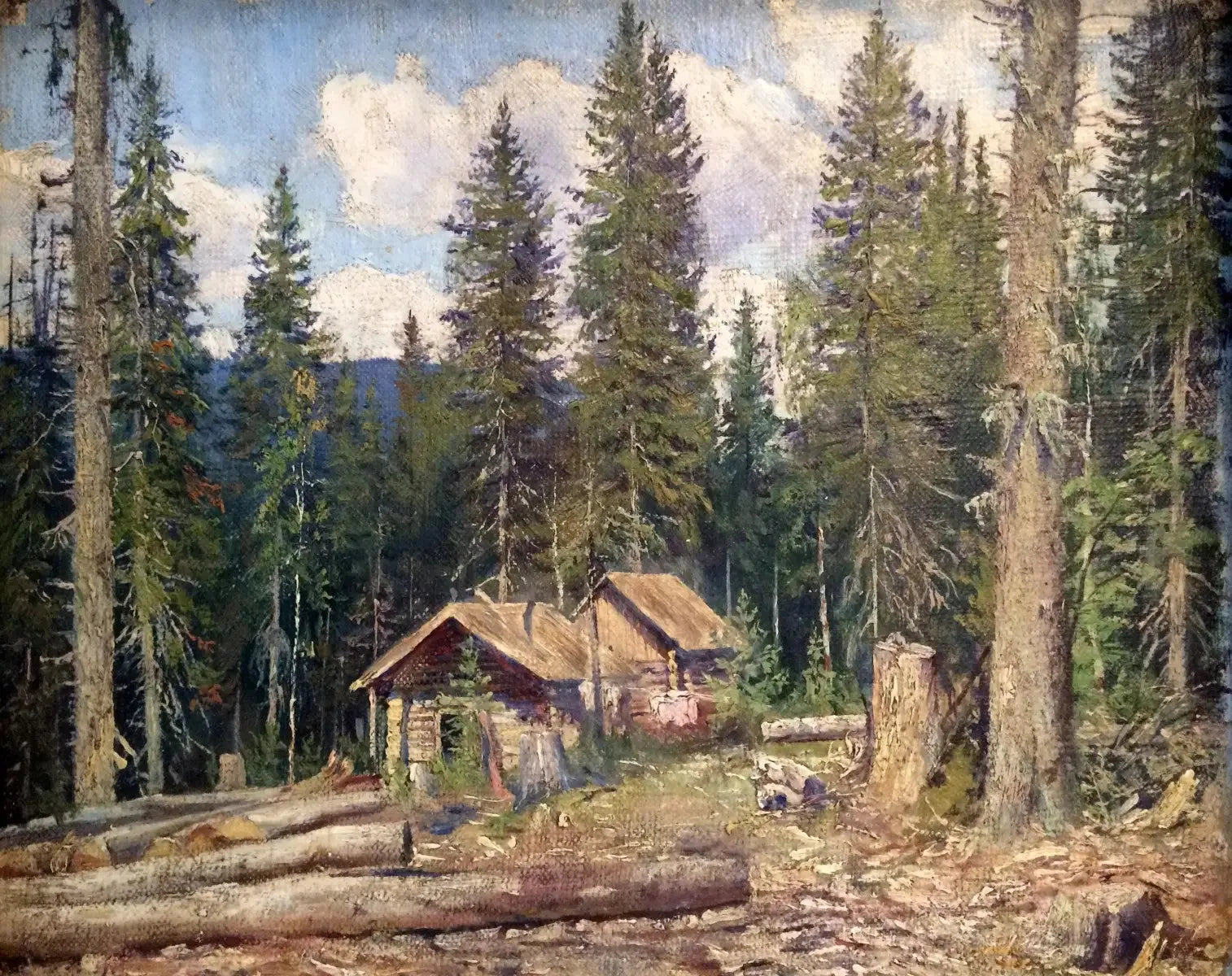 Cabane dans la forêt - Ivan Chichkine image 1 reproduction artisanale de tableau