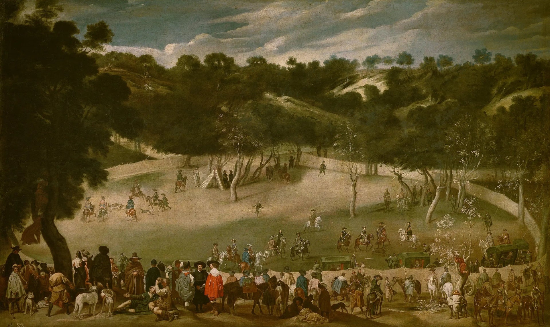 Cacería de jabalíes en el Hoyo - Diego Velázquez image 1 copie peinte à la main à l’huile