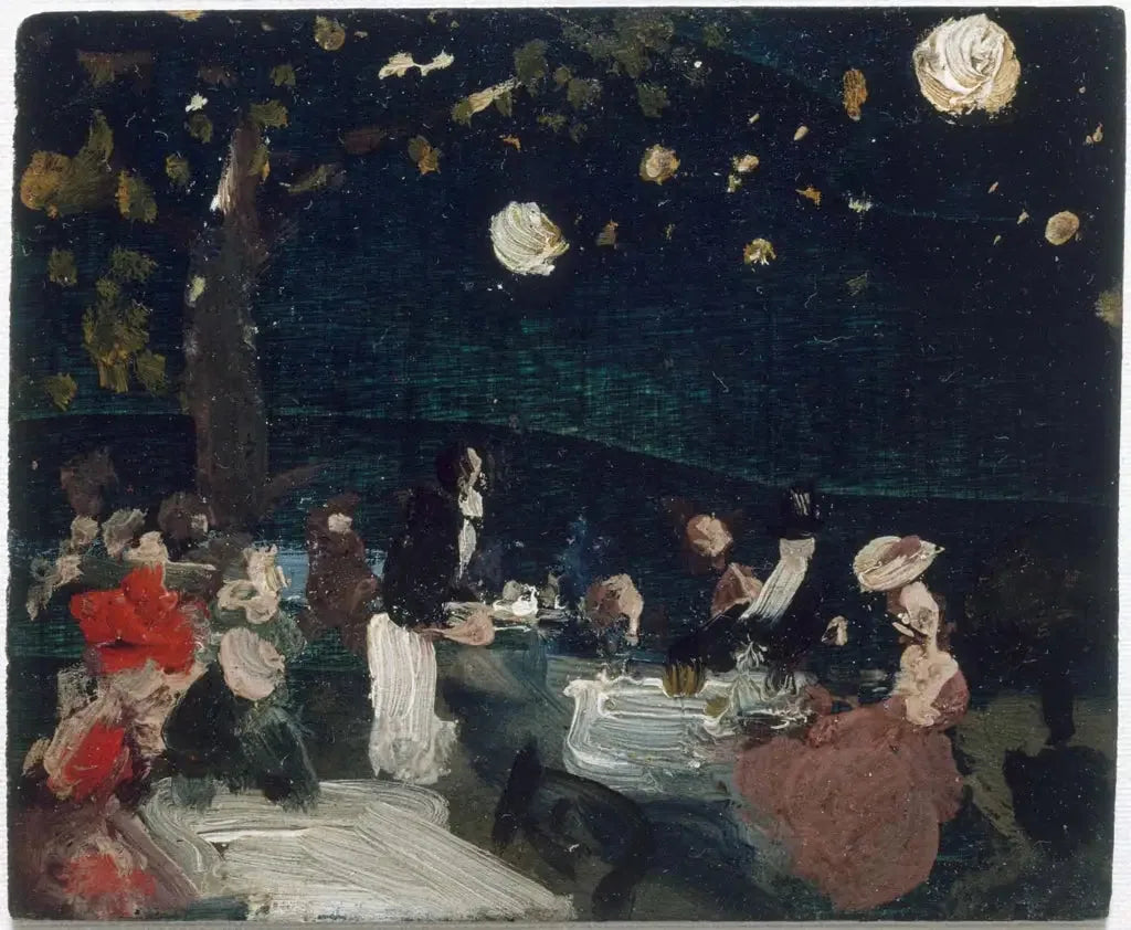 Café de nuit avec lanternes japonaises - Robert Henri image 1 reproduction réalisée par Alpha Reproduction