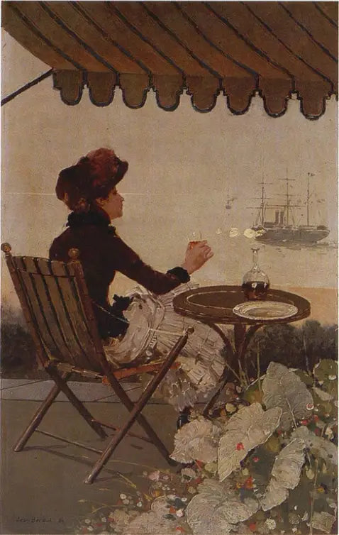 Café en bord de mer - Jean Béraud image 1 reproduction d’œuvre d’art à l’huile