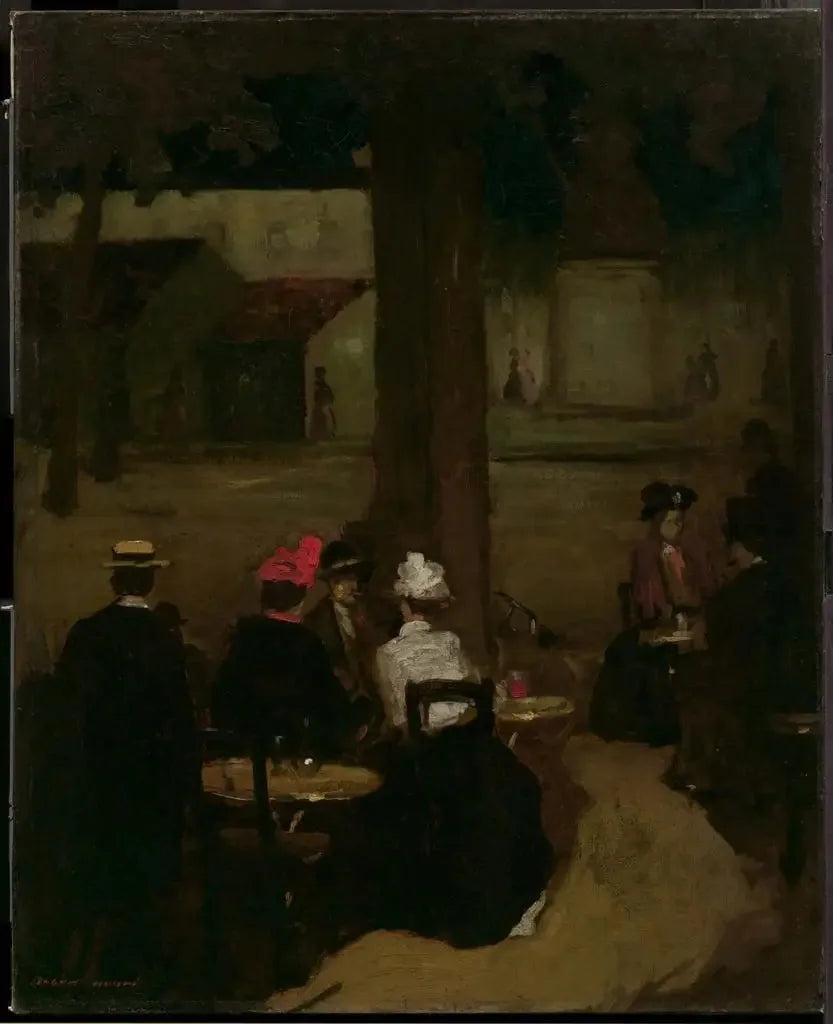 Café-terrasse - Robert Henri image 1 tableau peint à l’huile sur toile