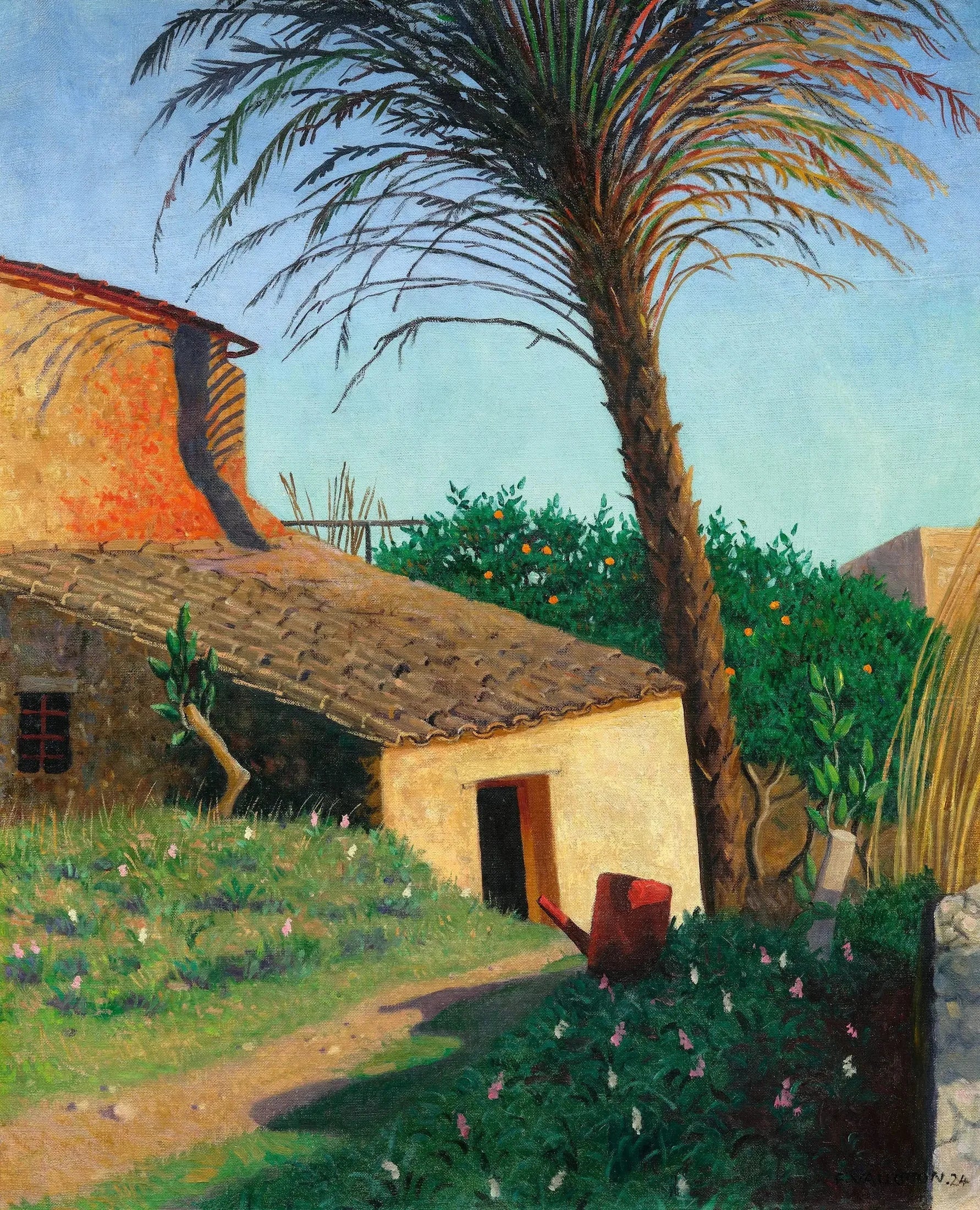 Cagnes, le palmier - Félix Vallotton image 1 tableau peint à l’huile sur toile