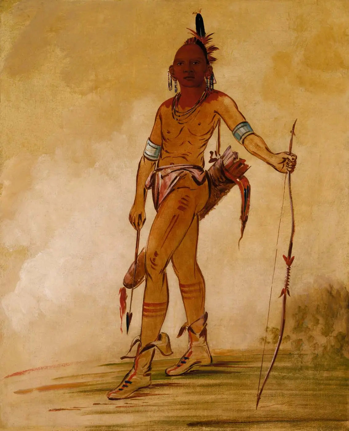 Cáh-he-ga-shín-ga, petit chef - George Catlin image 1 copie de tableau peinte à la main