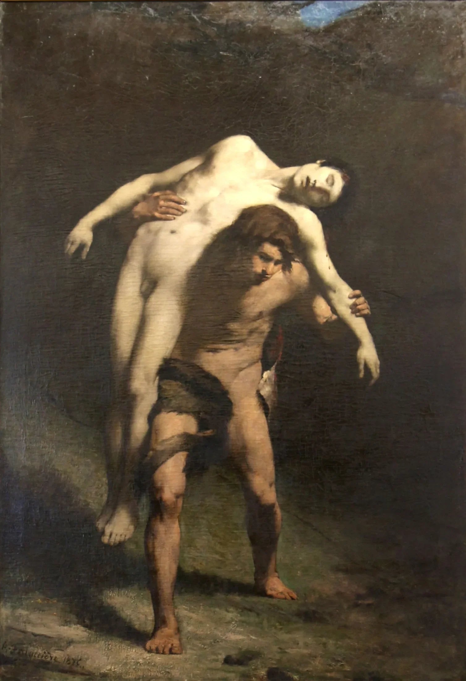 Caïn portant le corps d'Abel - Alexandre Falguière image 1 copie de tableau peinte à la main