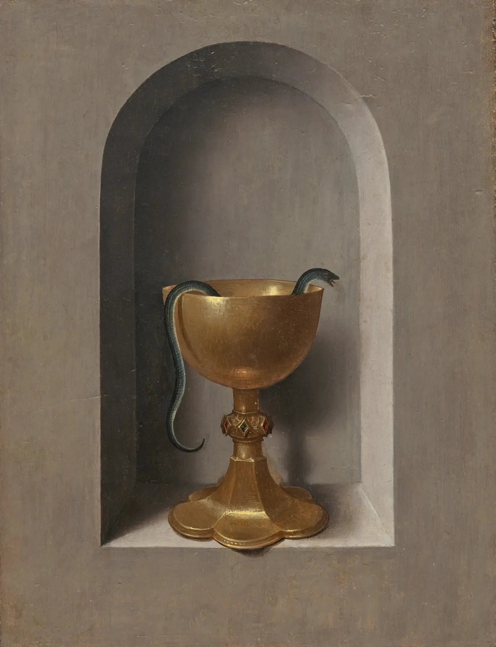 Calice de saint Jean l'Évangéliste [revers] - Hans Memling image 1 tableau peint à l’huile sur toile