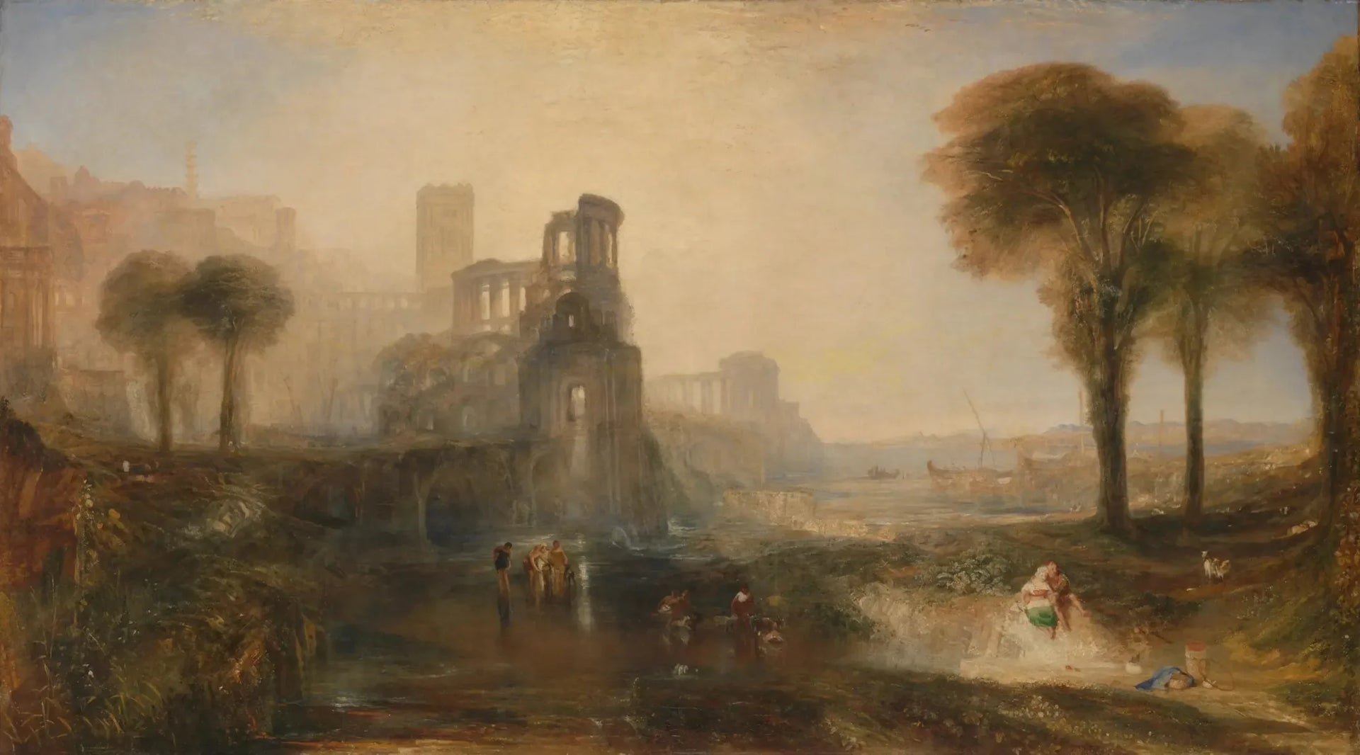 Caligula's Palace and Bridge - J. M. W. Turner image 1 tableau peint à l’huile sur toile