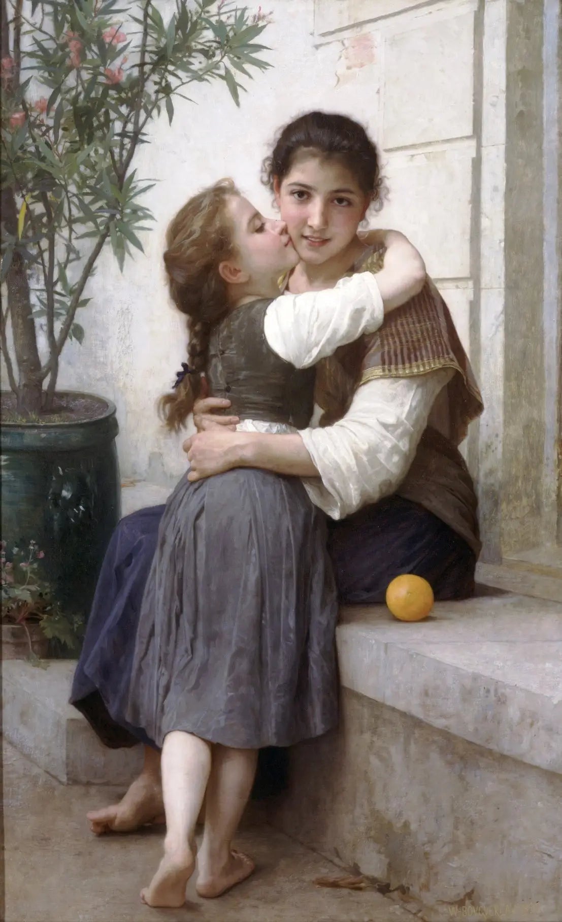 Câlinerie - Bouguereau image 1 copie peinte à la main à l’huile