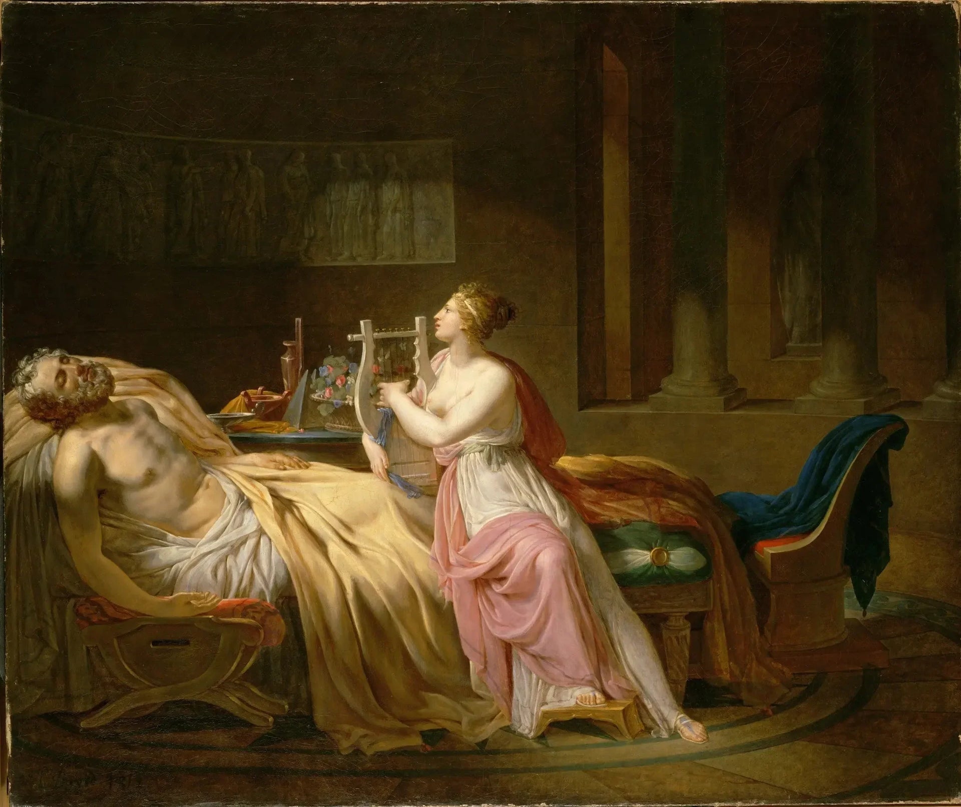 Calliope pleurant Homère - Jacques-Louis David image 1 copie de tableau peinte à la main