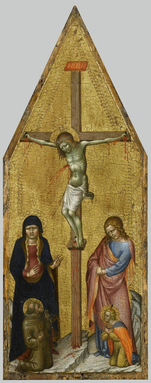 Le Calvaire avec saint François d'Assise et saint Guy - Francesco di Vannuccio