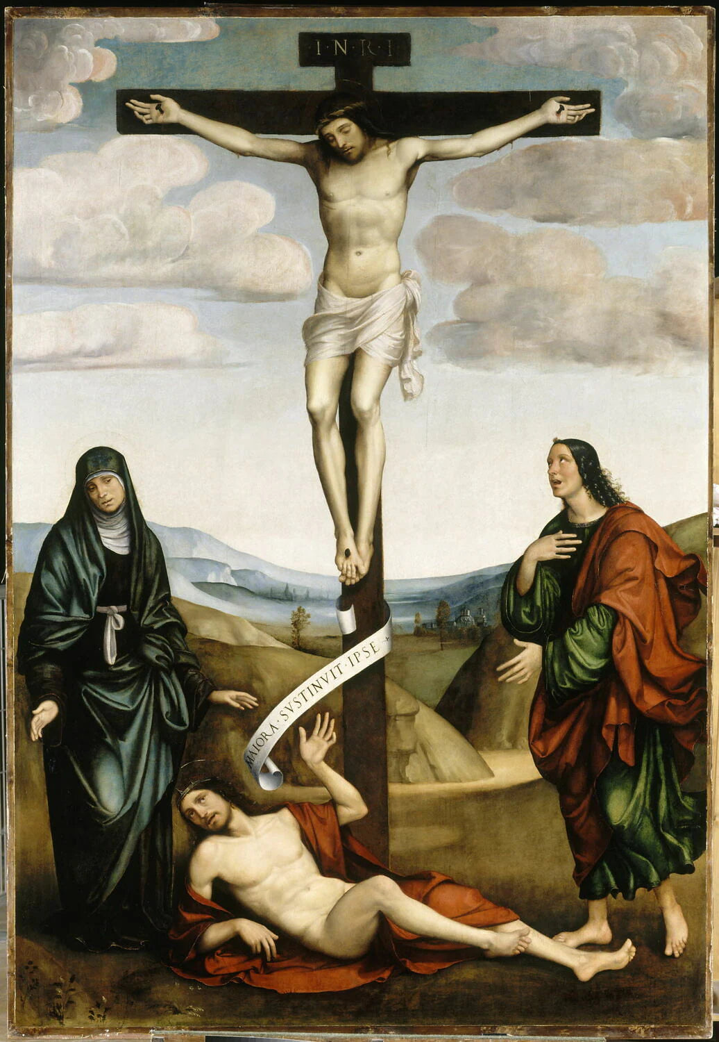 Le Calvaire avec saint Job couché au pied de la croix - Francia, Francesco (Francesco de' Giacomo Raibolini, dit)