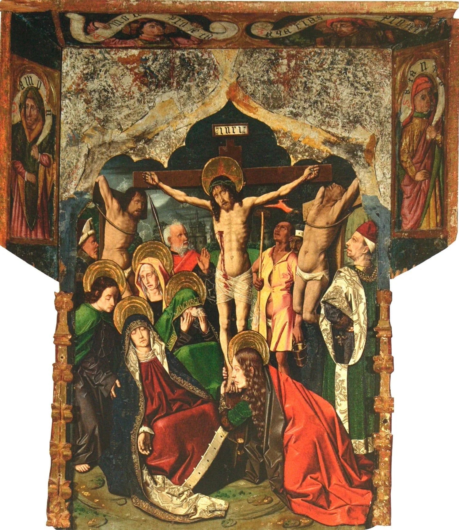 Calvaire du retable de Sainte Engratia - Bartolomé Bermejo image 1 reproduction de peinture à l’huile