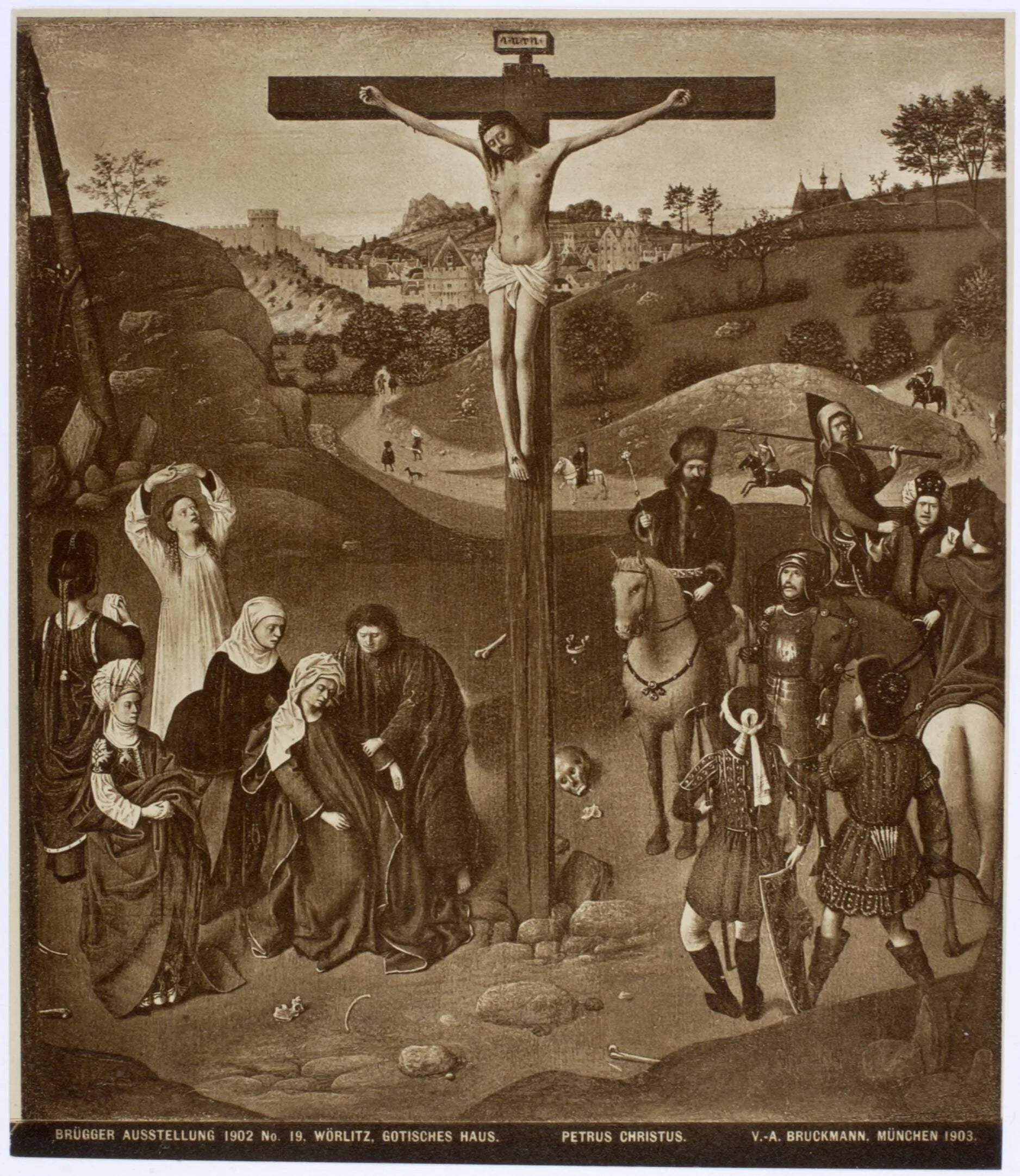 Calvaire - Petrus Christus image 1 copie de tableau peinte à la main