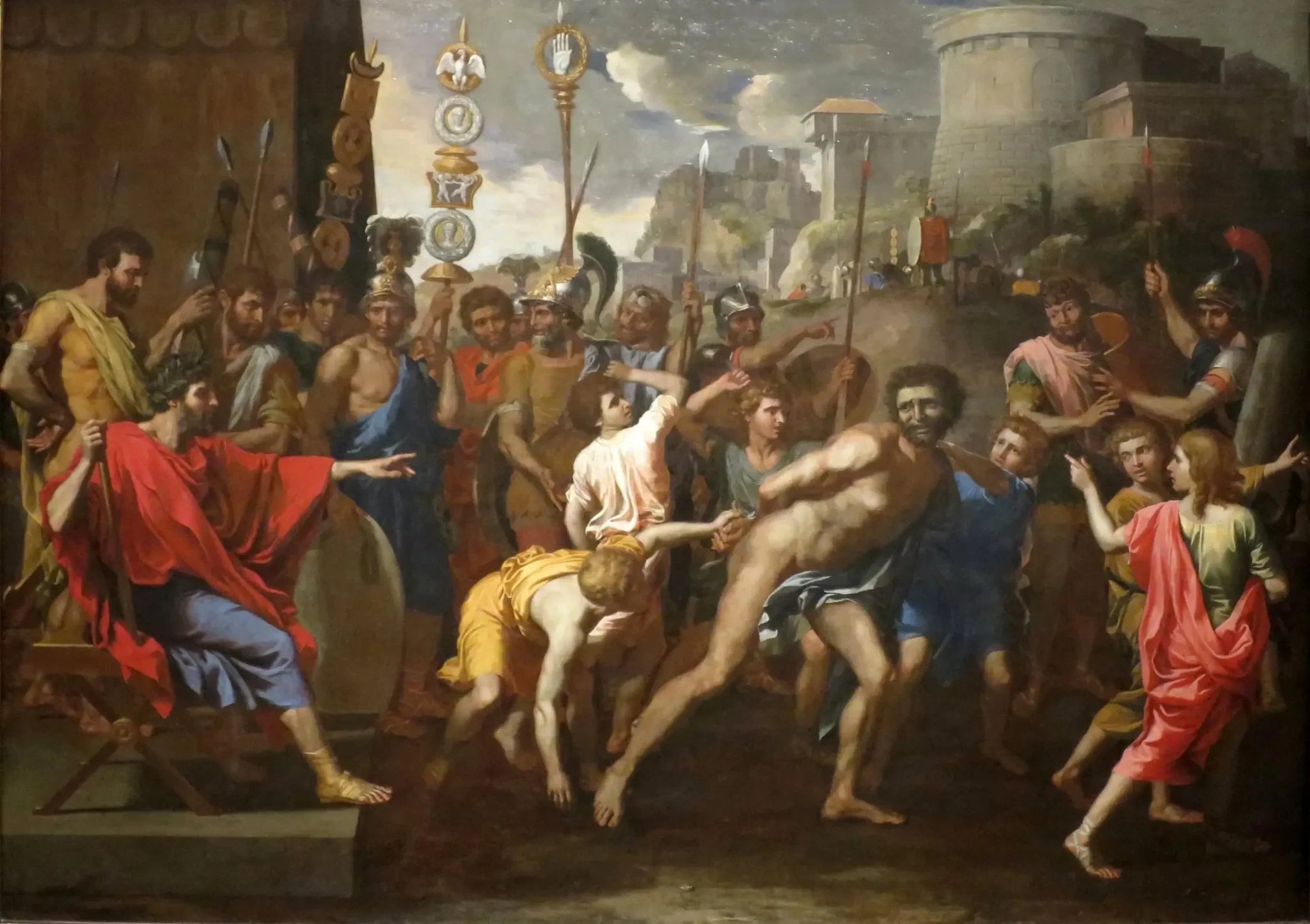 Camille et le maître d'école de Faliéries - Nicolas Poussin image 1 reproduction artisanale de tableau