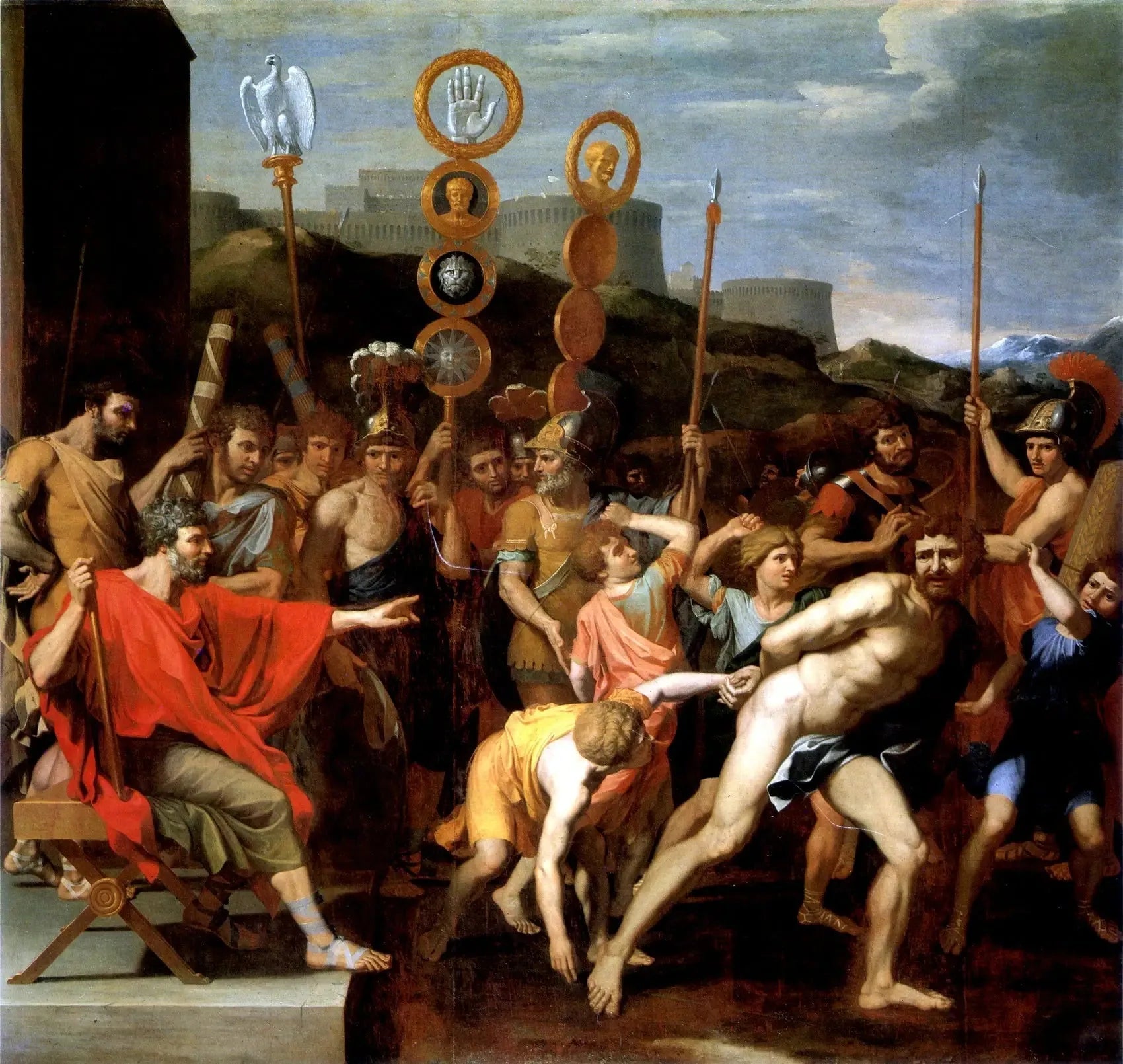 Camille livre le maître d'école de Faléries à ses écoliers - Nicolas Poussin image 1 copie peinte à la main à l’huile