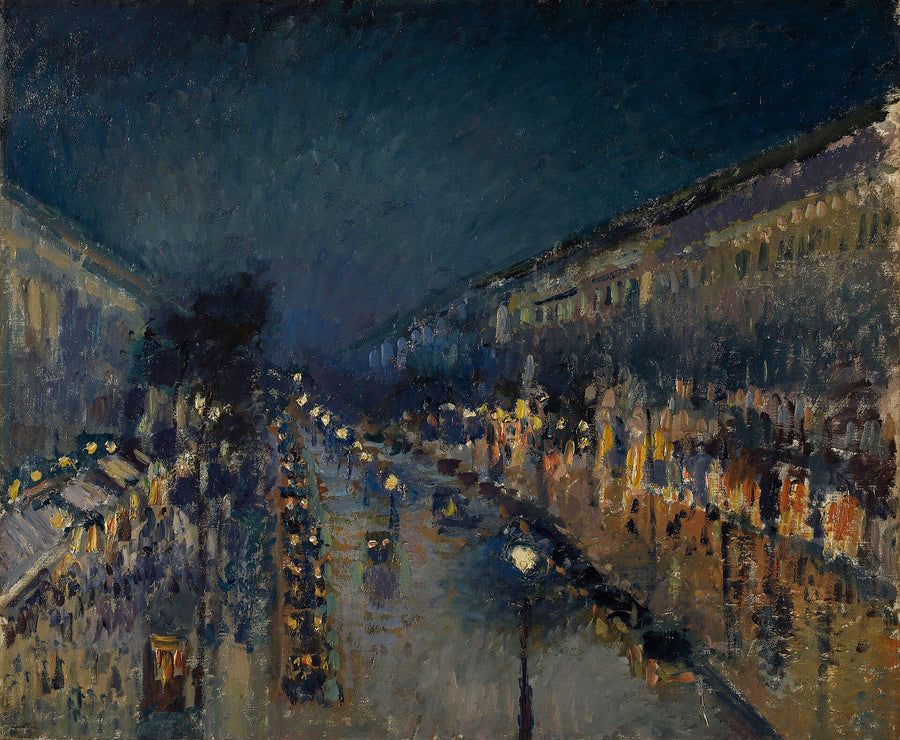 Le Boulevard Montmartre, effet de nuit - Camille Pissarro