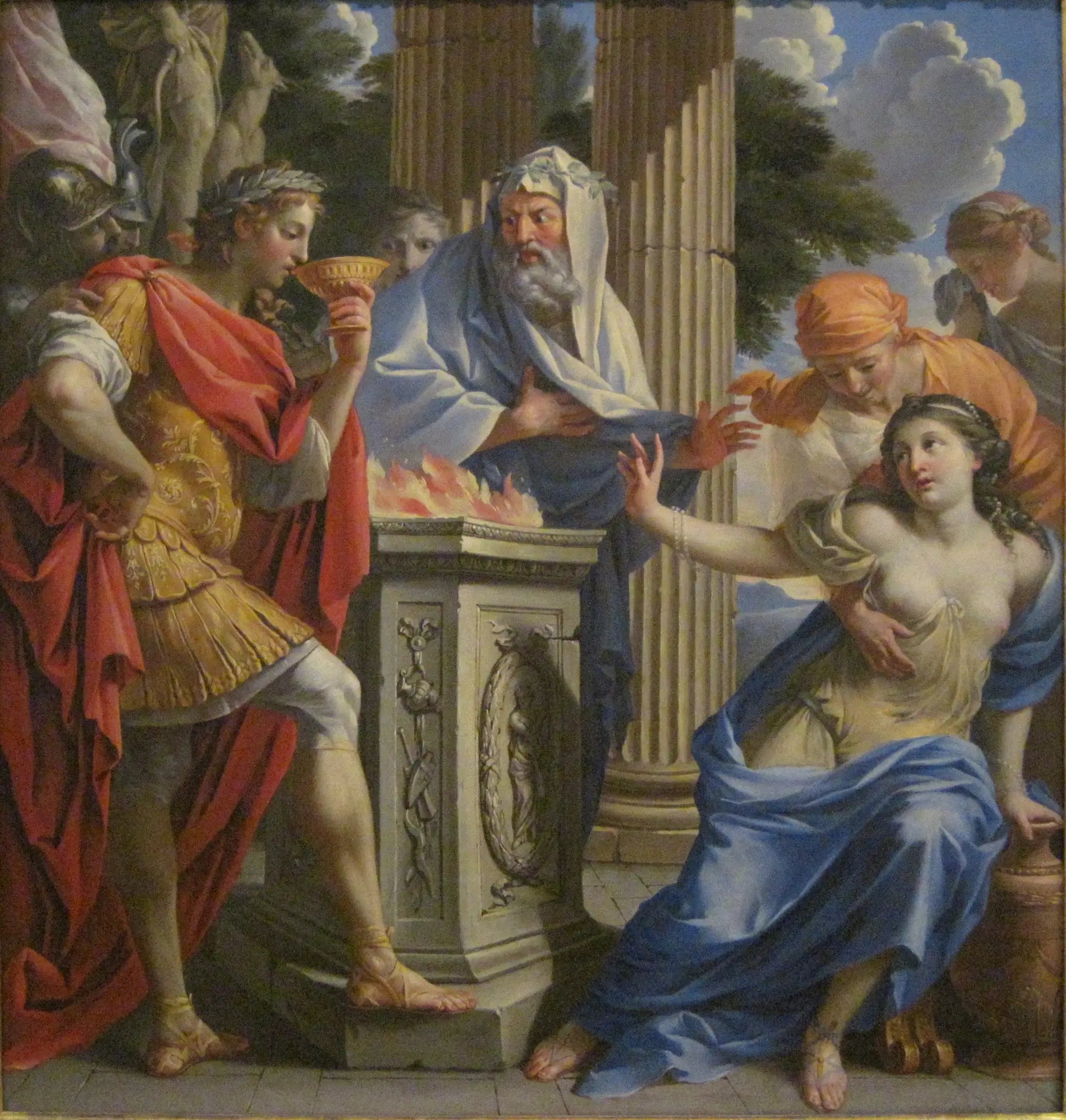 Camma offrant la Coupe de Mariage empoisonnée à Synorix au Temple de Diane - Charles Poerson image 1 reproduction réalisée par Alpha Reproduction