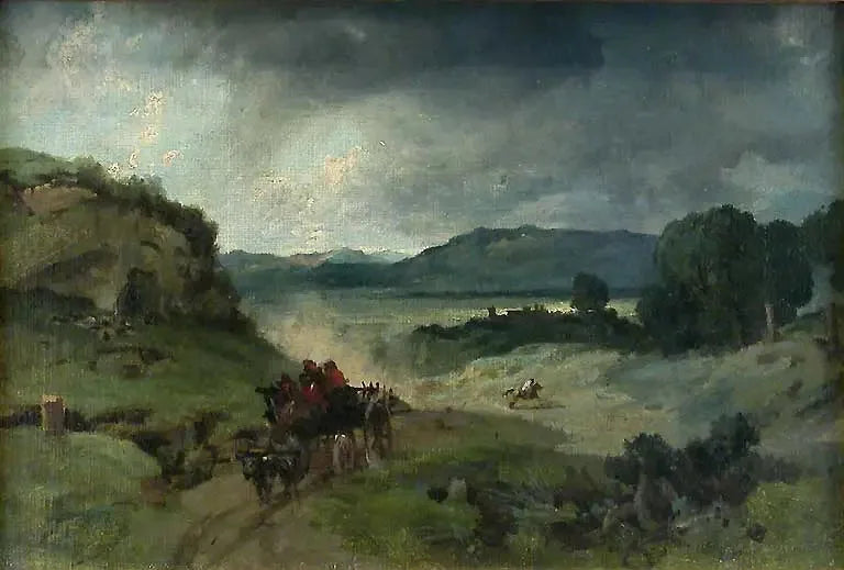 Campagne de Rome - Jean-Baptiste Camille Corot image 1 copie de tableau peinte à la main