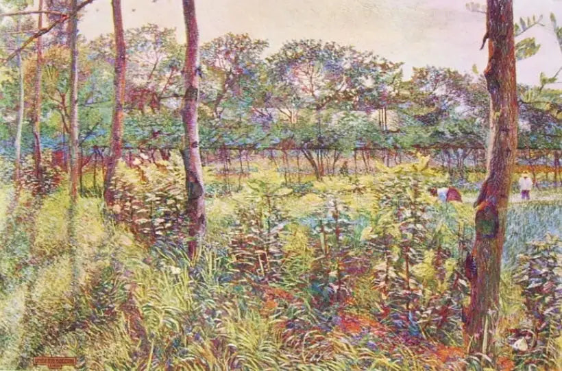 Campagne lombarde - Umberto Boccioni image 1 copie peinte à la main à l’huile