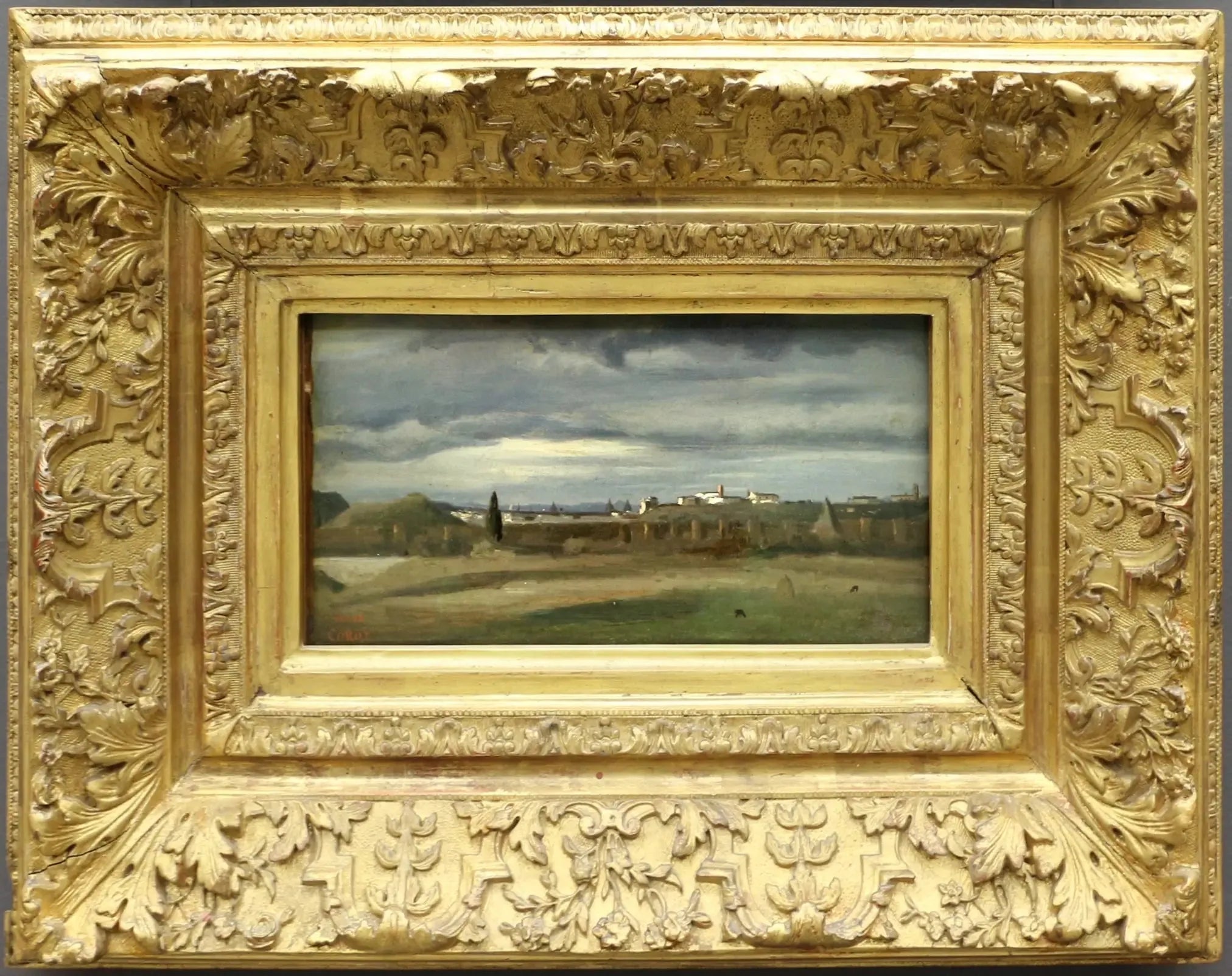 Campagne romaine. Le Monte Testaccio - Jean-Baptiste Camille Corot image 1 reproduction réalisée par Alpha Reproduction