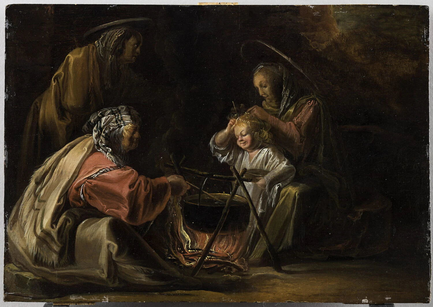 Campement de bohémiens avec scène d'épouillage - Jan van de Venne