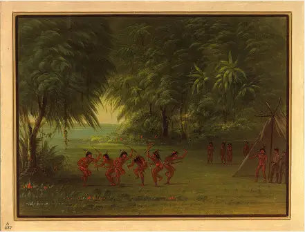 Campement de Tapuya - George Catlin image 1 copie peinte à la main à l’huile